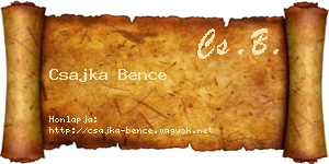Csajka Bence névjegykártya