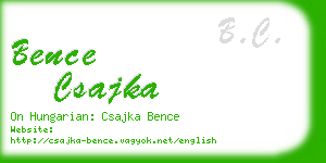 bence csajka business card